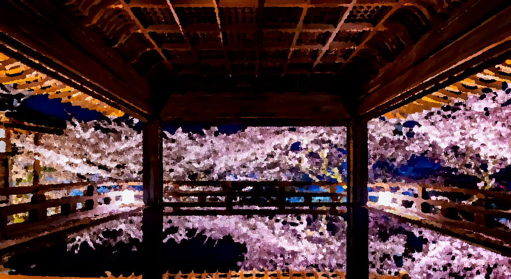 三井寺　春のライトアップ　観月舞台 貸切拝観