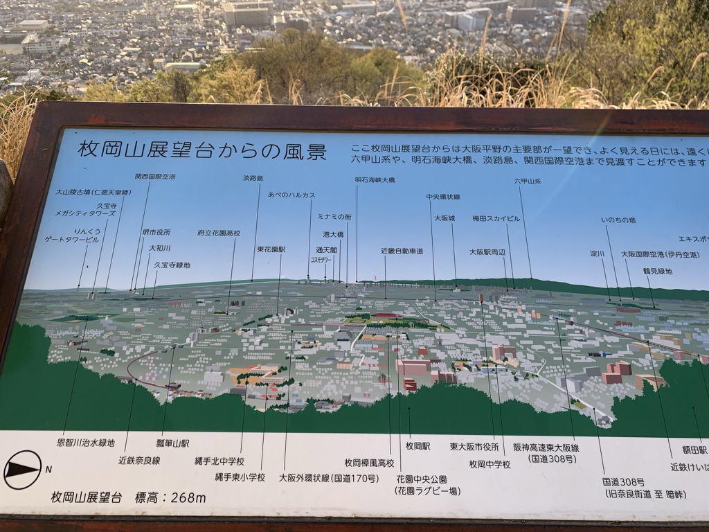 枚岡展望台　大阪平野　風景図