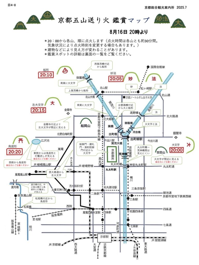京都五山送り火地図